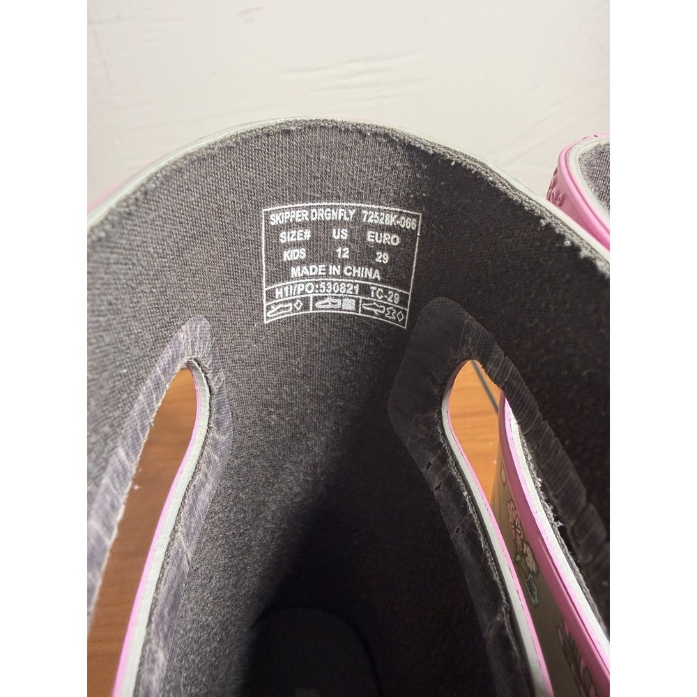 BOGS Kids Skipper Waterproof Rubber Rain Boot Girls Dragonfly Gray/Pink Size 12 - Picture 3 of 6
